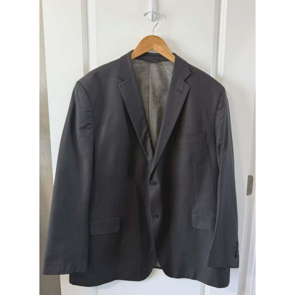 Giorgio Cosani Suit coat Blazer Black pinstripe Wool Cashmere 54R